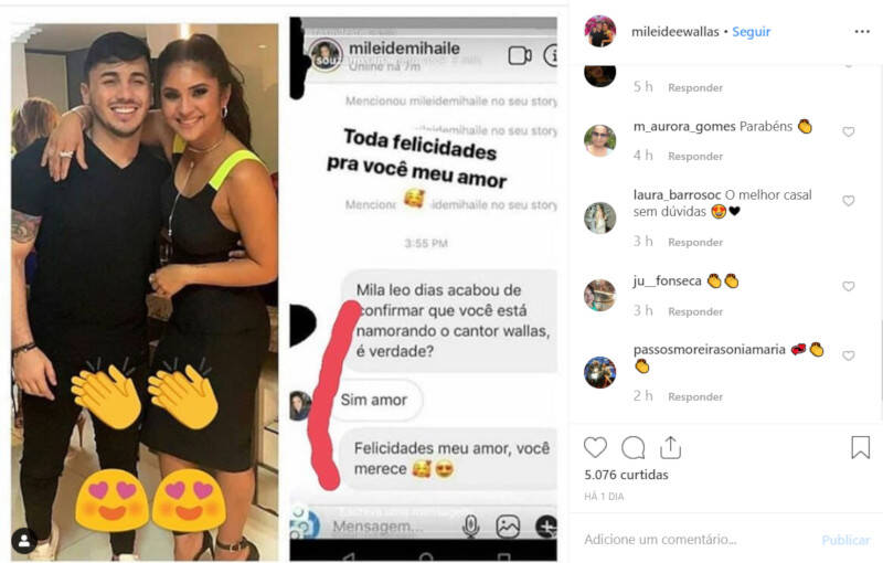 Mileide Mihaile assume namoro com Wallas Arrais / Foto: Reprodução Instagram