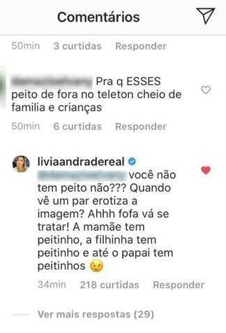 Lívia Andrade contra críticas a look decotado:  ''Ah fofa, vá se tratar!''