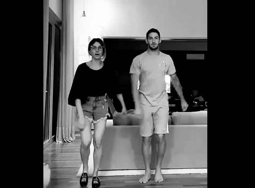 Alexandre Pato e Rebeca Abravanel, mostram vídeo de como estão passando a quarentena