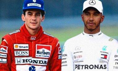Lewis Hamilton surpreende com foto ao lado de Ayrton Senna