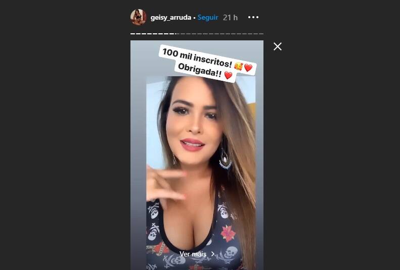 Geisy Arruda comemora 100 mil inscritos no YouTube com decote ousado