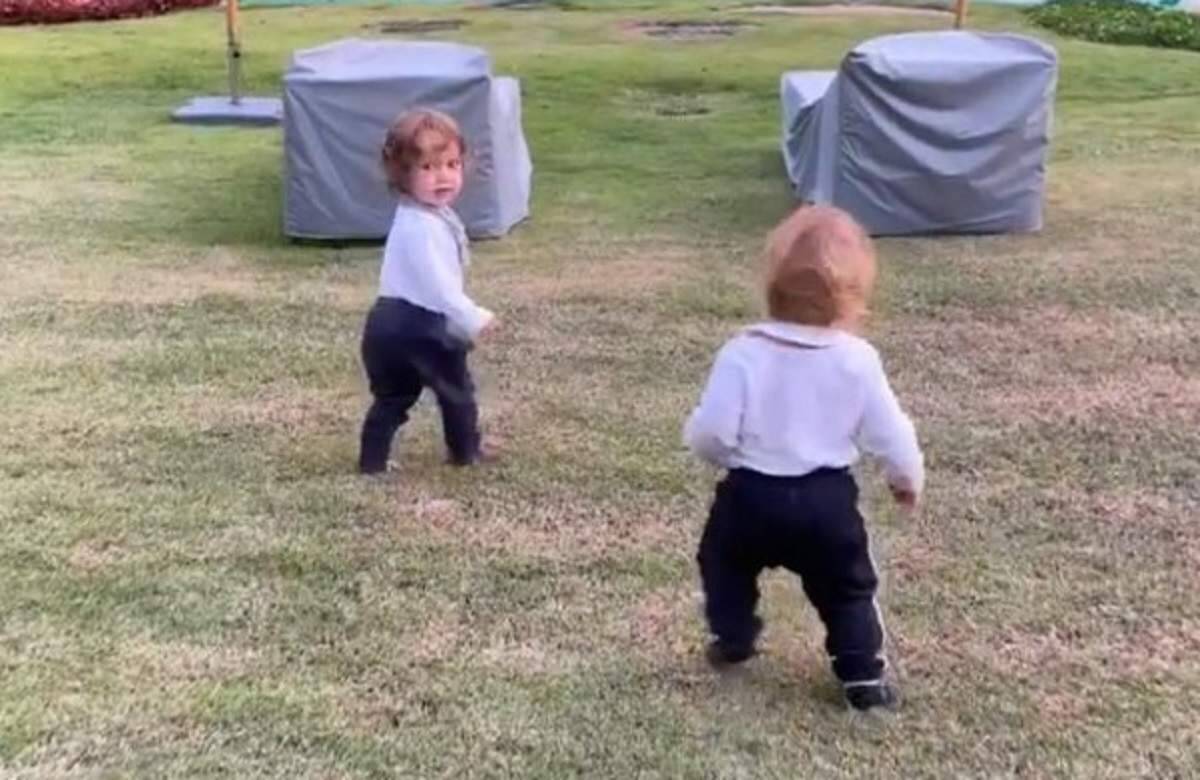 Paulo Gustavo posto vídeo dos filhos, Gael e Romeu, caminhando ao ar livre 