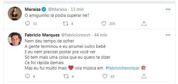 Maraisa e o ex, Fabrício Marques, trocam farpas e indiretas nas redes sociais. (Foto: Reprodução/Instagram)  