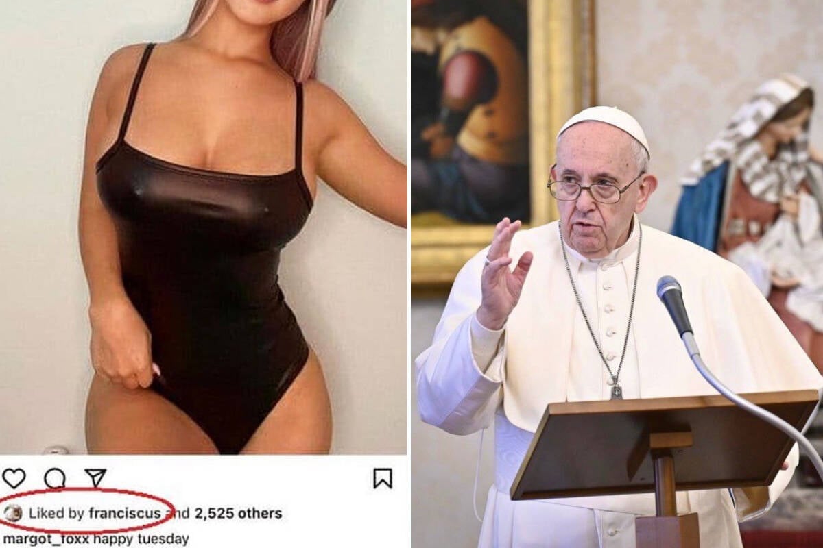 Perfil do Papa no Instagram curte foto sexy de outra modelo