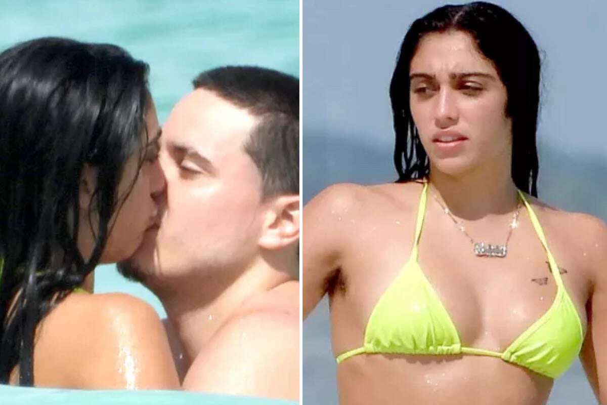 Filha de Madonna, Lourdes Maria troca beijos com o namorado na praia