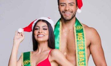 Miss e Mister Brasil, Antony Marquez e Juliana Malveira celebram a chegada do Natal . Foto: Divulgação
