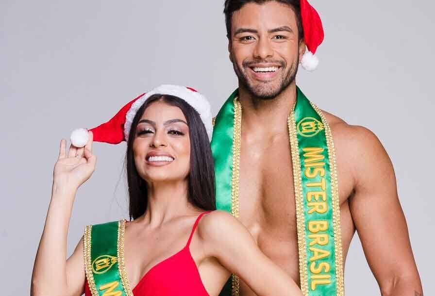 Miss e Mister Brasil, Antony Marquez e Juliana Malveira celebram a chegada do Natal . Foto: Divulgação