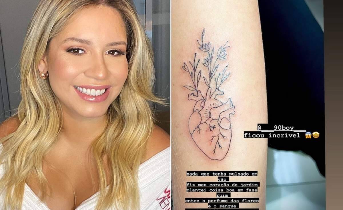 Marília Mendonça faz nova tatuagem e revela significado: "plantei coisa boa em fase ruim"