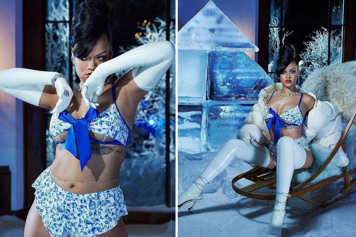 Rihanna posa de lingerie para campanha e impressiona web