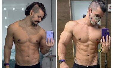 Bruno Lopes, marido de Priscila Fantin, mostra antes e depois de perder peso: "Não me reconhecia mais"
