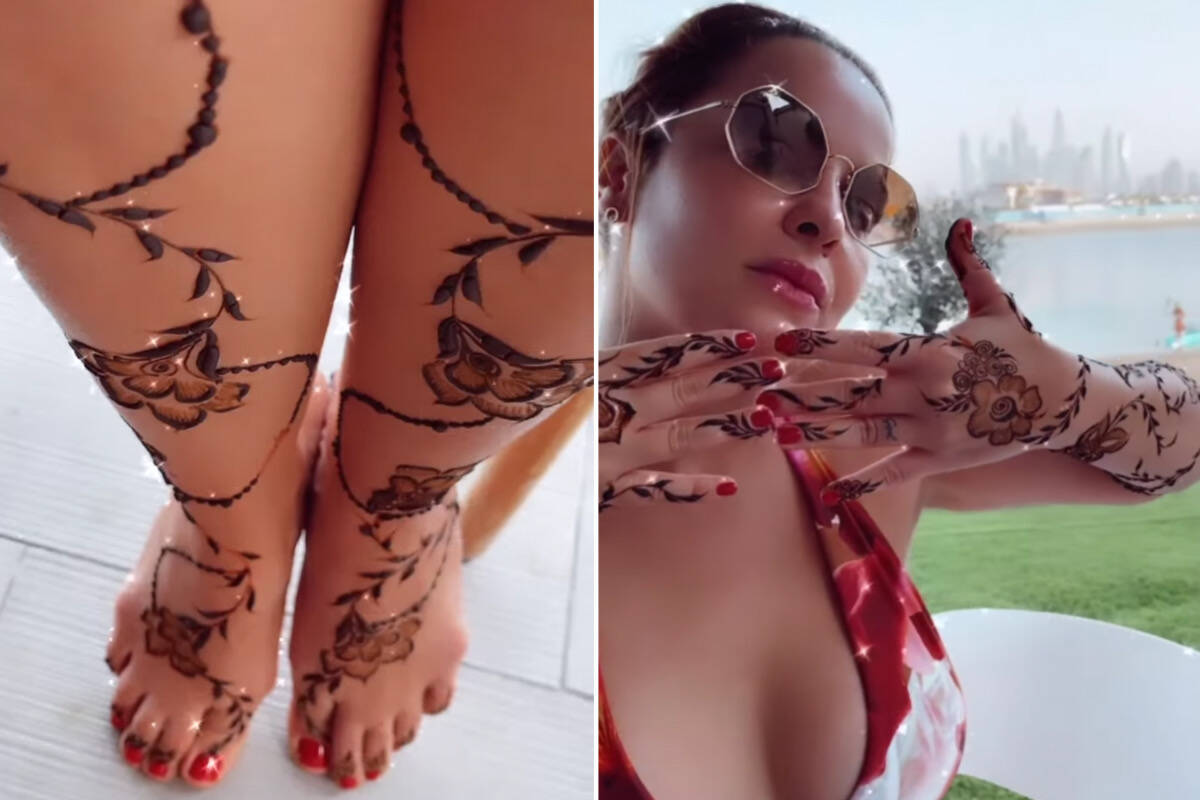 Maiara faz tatuagem de henna no corpo inteiro durante viagem em Dubai