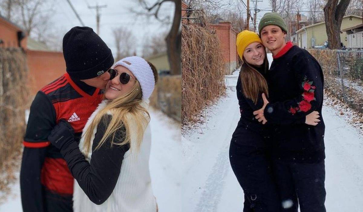 Filhas gêmeas de Gugu Liberato curtem neve em viagem aos EUA com os namorados