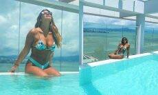 Giulia Costa surge poderosa em cliques na piscina de hotel com vista privilegiada