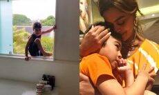 Juliana Paes se espanta ao ver filho sentado na janela: "por que você é tão pestinha?"