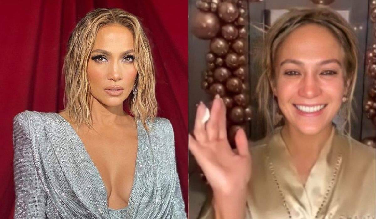 Jennifer Lopez aparece de cara limpa ao posta vídeo tirando a make e surpreende os fãs