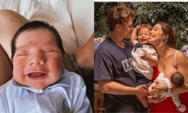 Gabi Brandt posta clique do rosto do filho recém nascido Henri: 'meu amorzinho'