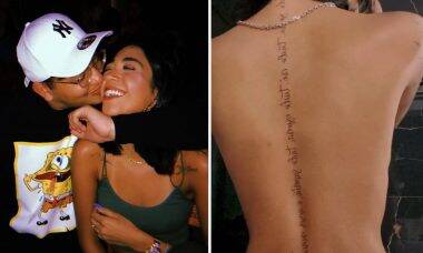 Dhiovanna Barbosa faz tatuagem nas costas em homenagem ao namorado: "Sobre nós"