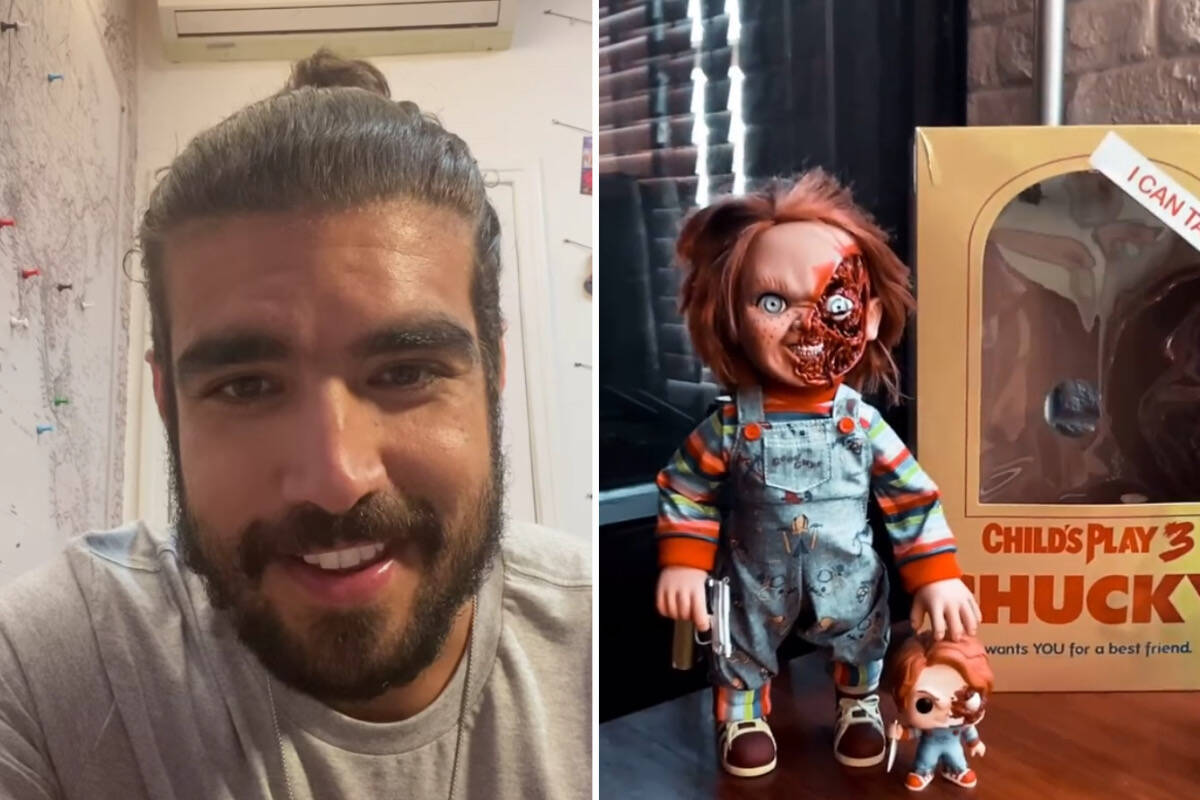 Caio Castro compra bonecos do 'Chucky' após perder medo: "Novo e melhorado"