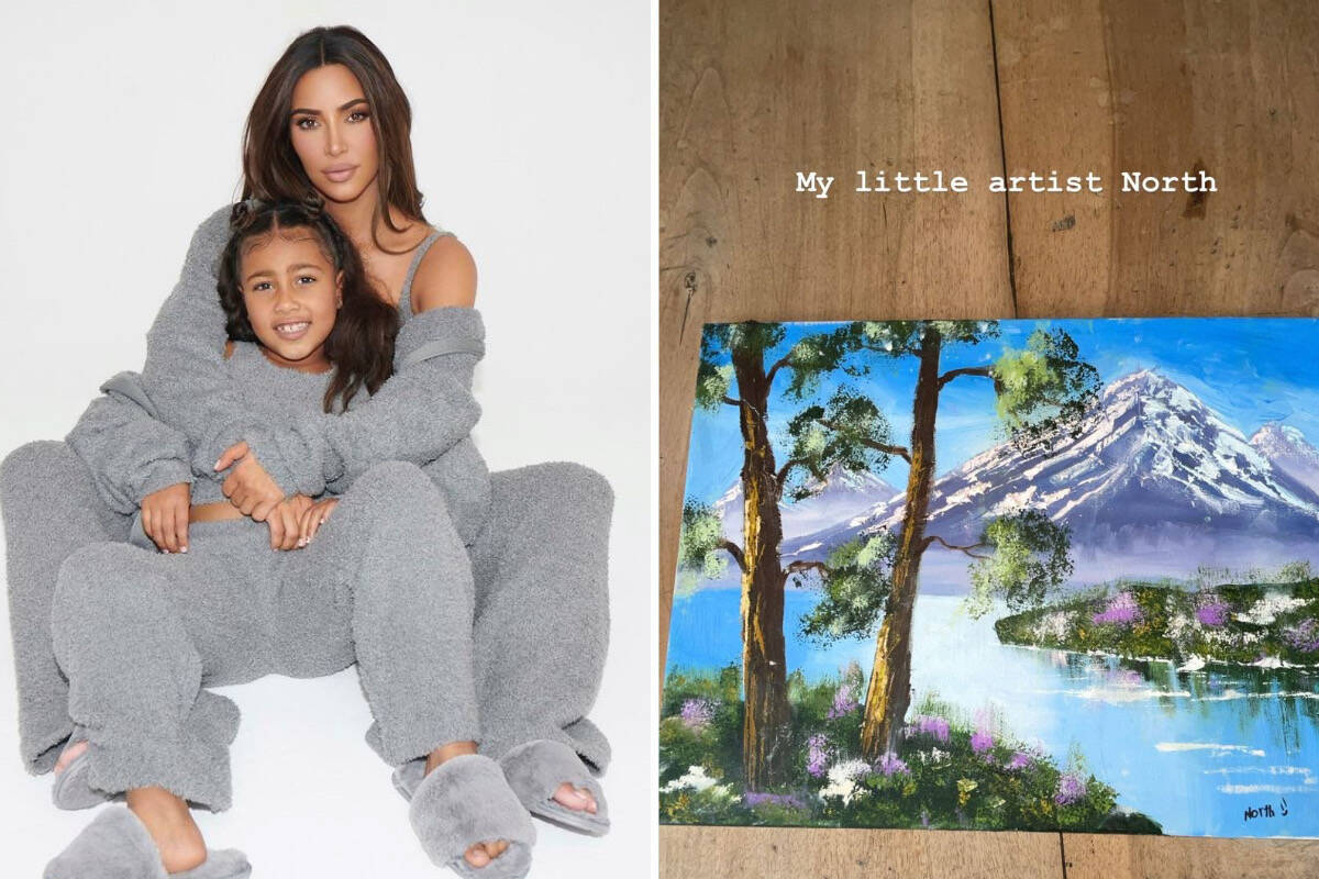 Kim Kardashian exibe talento da filha, North West: "Minha pequena artista"
