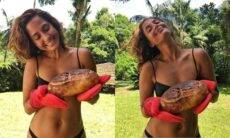 Camila Pitanga posa exibindo pão caseiro feito por ela: "tá quentinho"