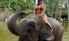 Lissa Aires, modelo do OnlyFans, perde fãs por causa de foto montada em elefante . Foto: Reprodução Instagram