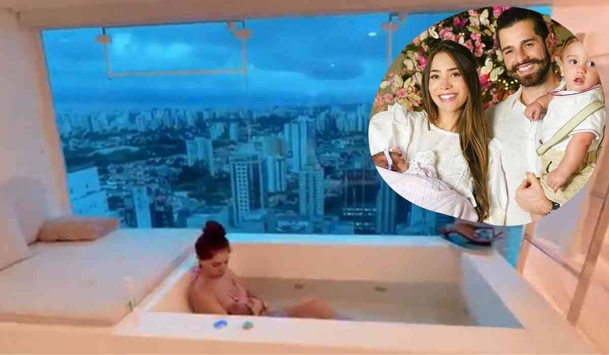 Alok grava Romana amamentando Raika na banheira e exibe vista do apartamento de luxo