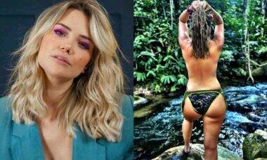 Marcela McGowan faz topless em cachoeira: 'anseio pelo que é selvagem'