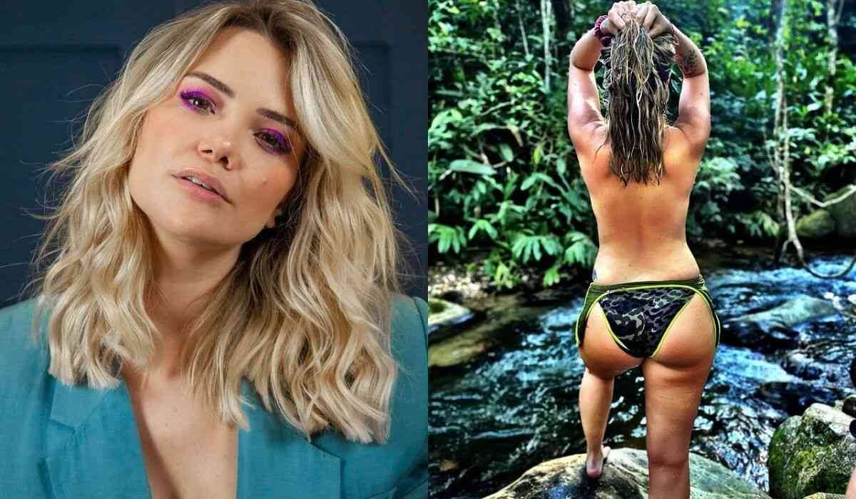 Marcela McGowan faz topless em cachoeira: 'anseio pelo que é selvagem'