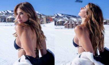 Luciana Gimenez posa de biquíni na neve: 'natureza lava a alma'