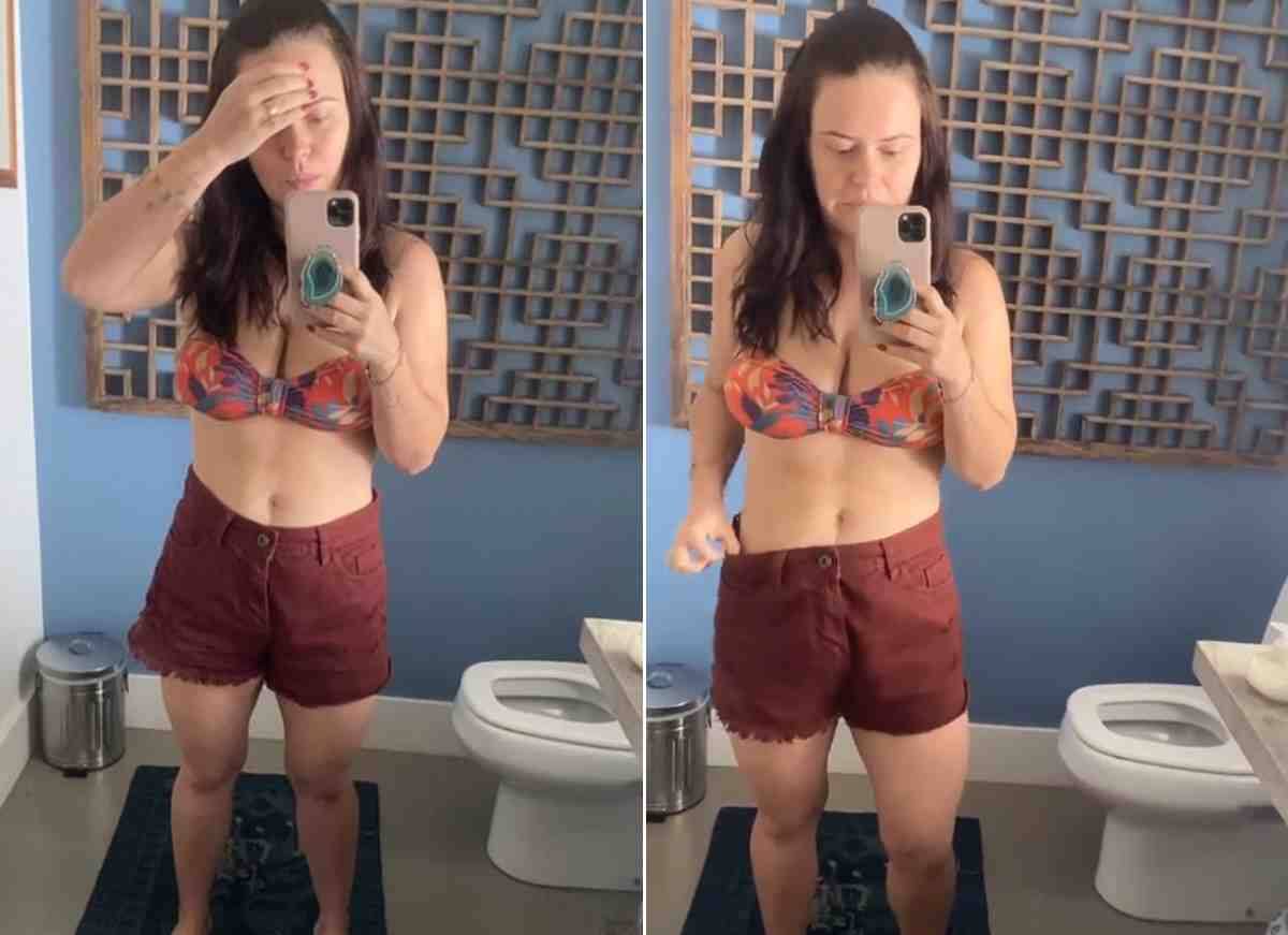 Mari Bridi exibe short largo após perder peso: 'antes não entrava em mim' (Foto: Reprodução/Instagram)