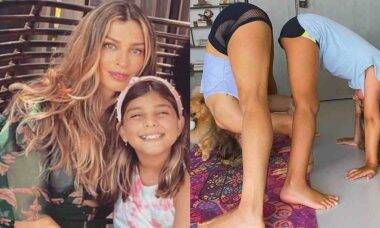 Grazi Massafera posa praticando ioga com a filha: 'namastê'