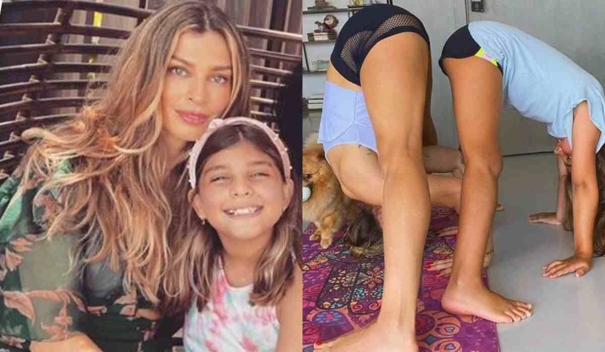 Grazi Massafera posa praticando ioga com a filha: 'namastê'