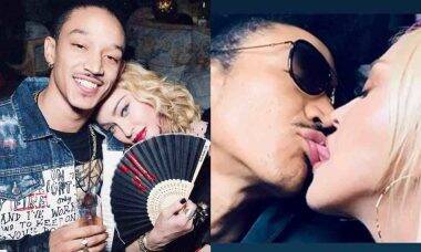 Madonna posta vídeo trocando beijos com o namorado 36 anos mais novo