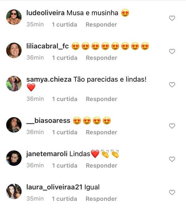 Lilia Cabral posta foto com a filha e impressiona os fãs com semelhança (Foto: Reprodução/Instagram)