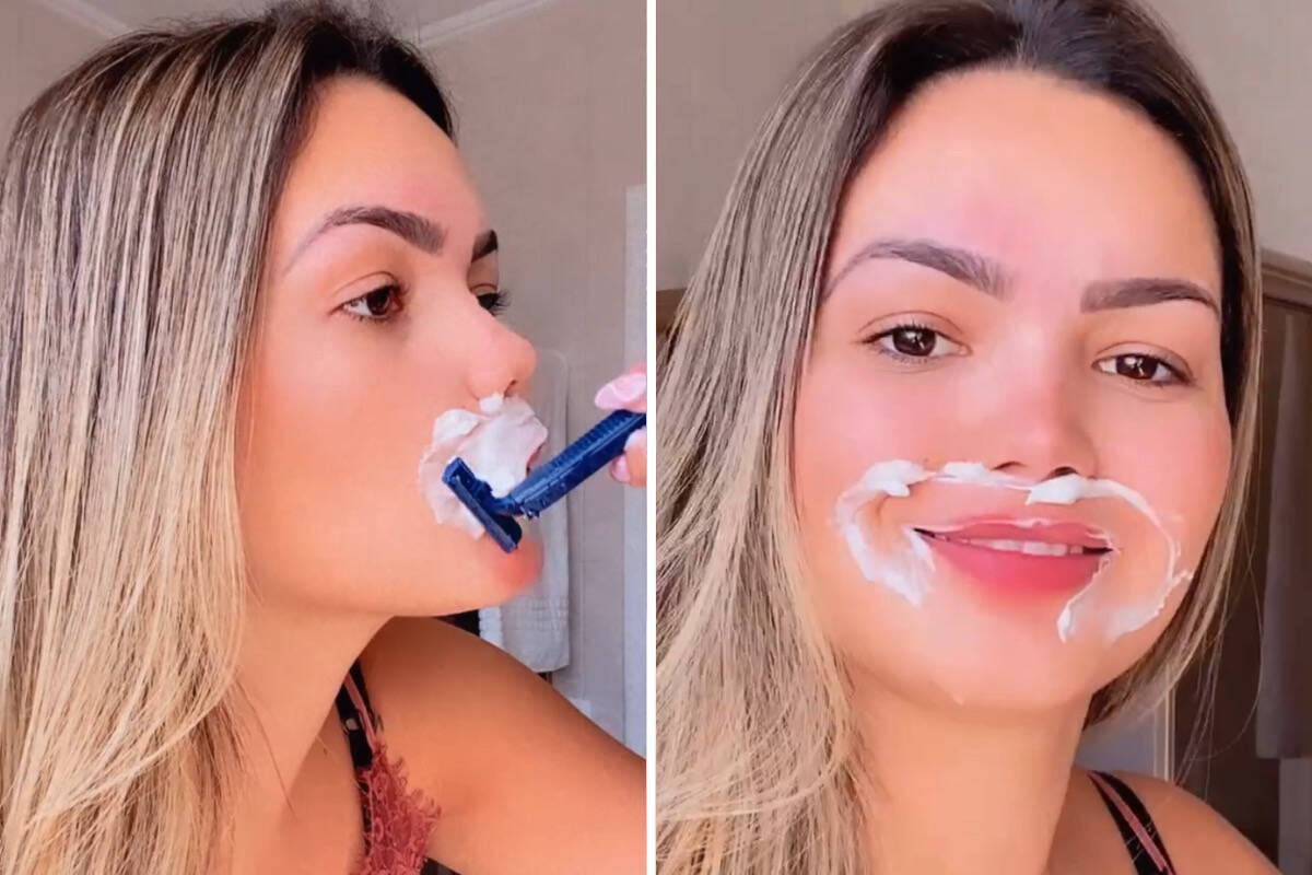 Suzanna Freitas depila o buço e se diverte: "Giletada nele"