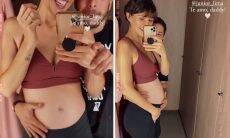 Junior Lima faz carinho na barriga de grávida de Monica Benini: "Papai"