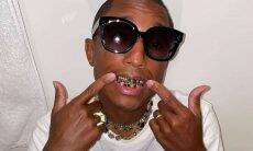 Pharrell Williams exibe joias nos dentes avaliadas em meio milhão de reais