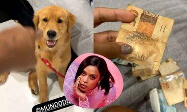 MC Rebecca exibe dinheiro comido por sua cachorrinha: 'muito arteira'