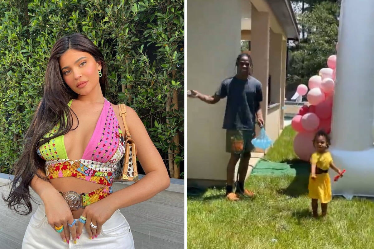 Kylie Jenner curte dia de sol e brinca de balões de água com o ex 