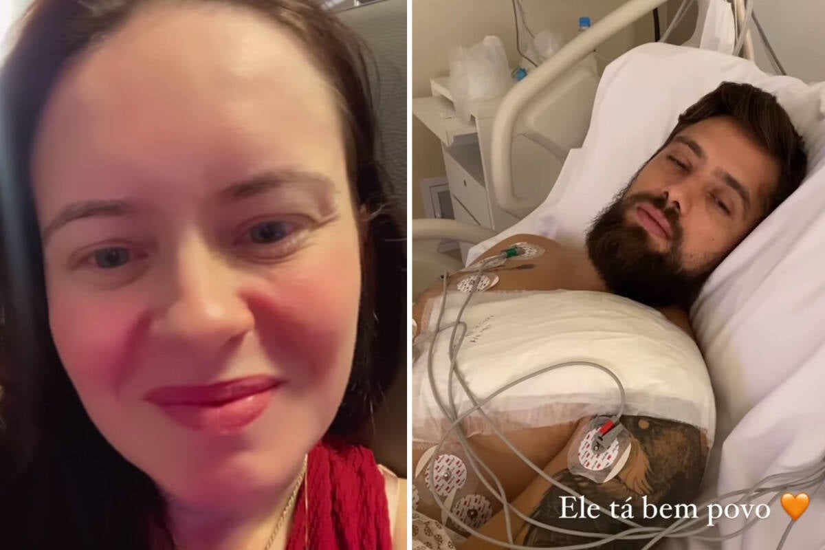 Mariana Bridi compartilha pós-operatório de Rafael Cardoso: "Não para de comer"