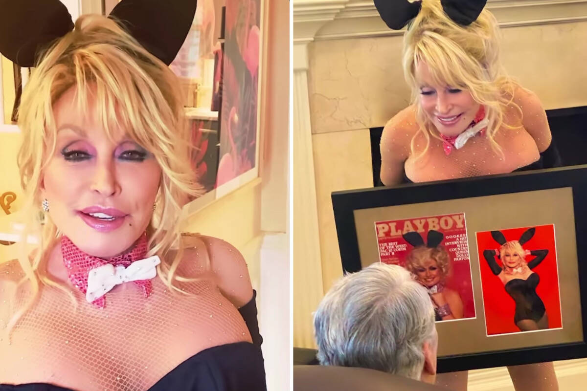 Dolly Parton recria sua capa da Playboy para o aniversário do marido