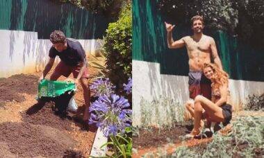 Pedro Scooby e Cintia Dicker exibem plantação em casa: 'nossa hortinha'