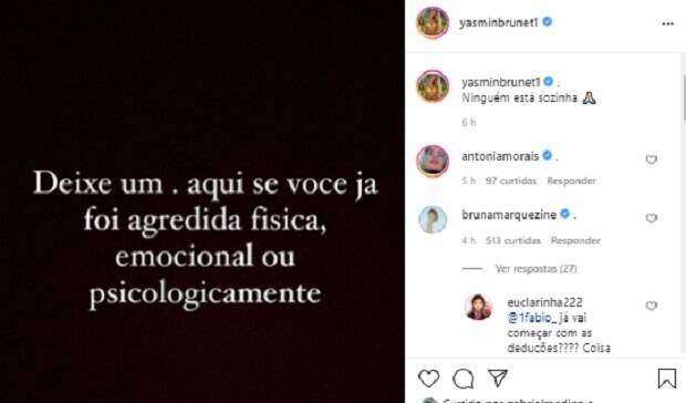 Bruna Marquezine revela já ter sofrido algum tipo de agressão (Foto: Reprodução/Instagram)
