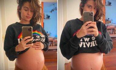 Nanda Costa exibe o barrigão de gravidez e se derrete: "Gerando esperança"