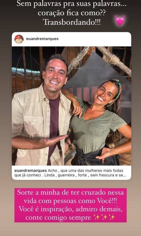 Após 'shipper', André Marques volta a elogiar Peixinho: 'incrível e única' (Foto: Reprodução/Instagram)