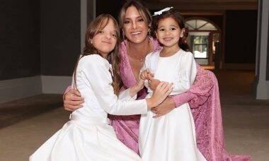 Ticiane Pinheiro posa com as filhas no casamento da irmã: 'princesas'