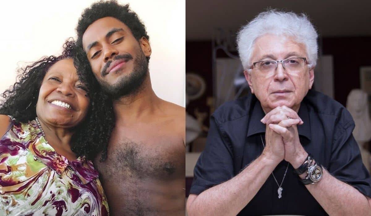 Ícaro Silva posa com a mãe e rebate Aguinaldo Silva: 'ignorância racista'