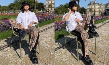 Maísa posa com look fashion e bota avaliada em R$ 6,4 mil em Paris