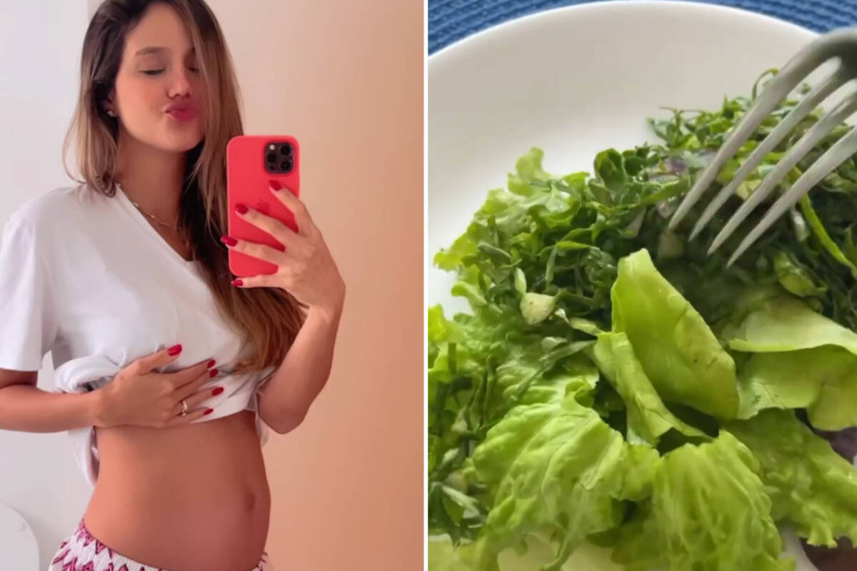 Biah Rodrigues responde seguidor sobre sua dieta na gravidez: "Estou controlando"