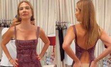 Luciana Gimenez brinca ao mostrar vestido que não cabe mais